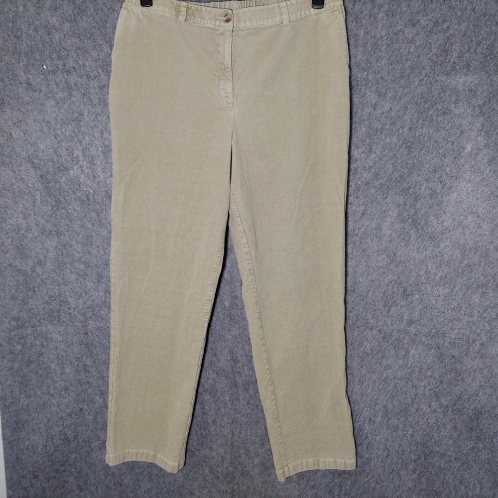 VTG L L Bean Women‎ Corduroy Pants 18 Tall Straight Elastic Waist Stretch Pocket